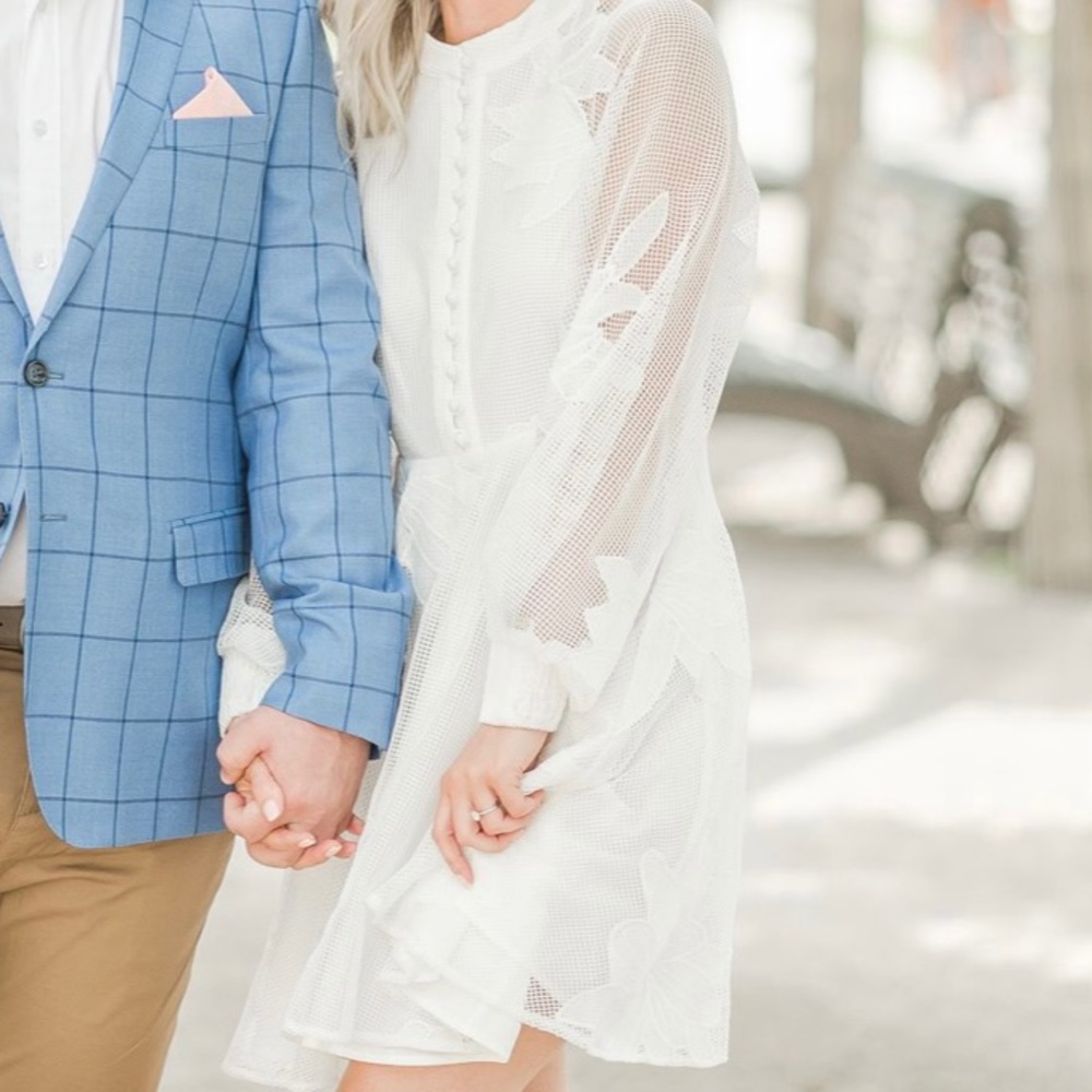 Anthropologie White Sabine Embroidered Mini Dress XS - Worn Once for Photoshoot